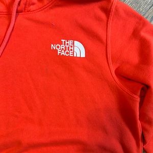 North face orange hoodie size small